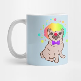 Pug dog in a clown costume pattern Mug